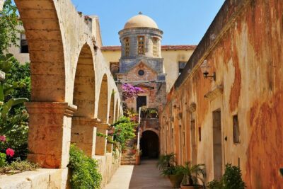 Shore Explore Chania: City Charm, Beach, Monastery & Winetasting - Agia Triada Monastery and a proper Cretan tasting