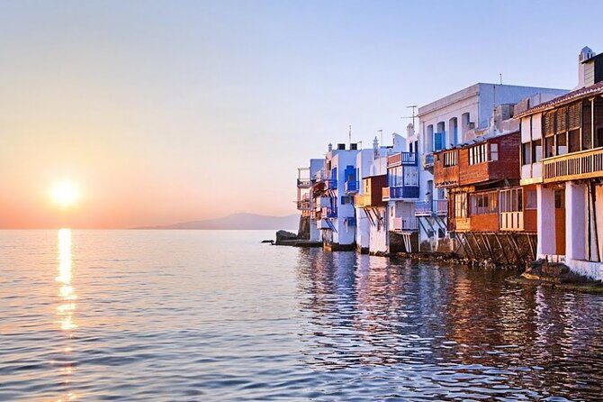 Small group,swim in Rhenia,watch the sunset fm LVenice, freetrans - Rhenia and Little Venice: why this Mykonos combo works