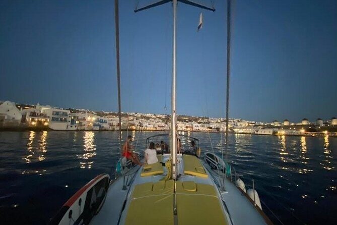 Small group,swim in Rhenia,watch the sunset fm LVenice, freetrans - Stop 1: Rhenia swim, paddle-boarding, and the Greek meal break