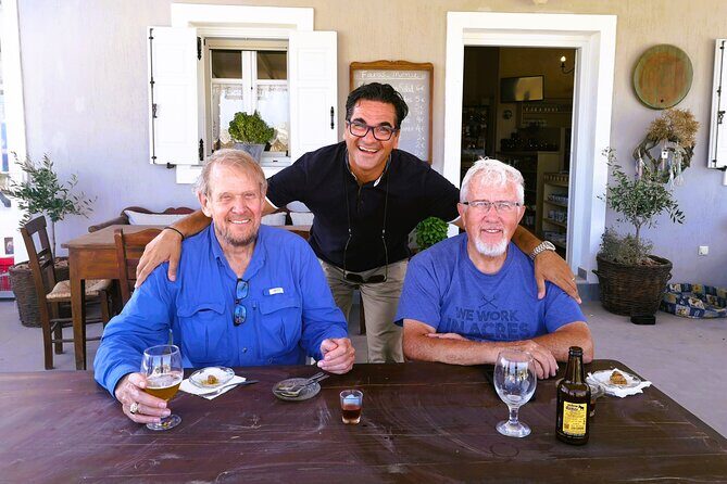 Smooth and Fun Taste of Santorini Private Tour - Monolithos Beach break: black sand, Aegean breeze, and a local family meal
