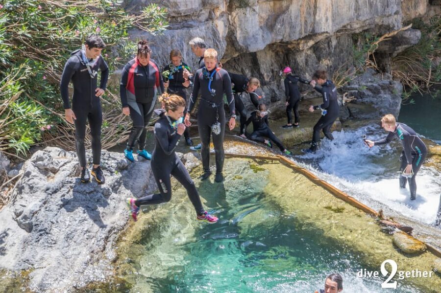 Snorkel trip to the Kourtaliotiko Waterfalls Plakias - Getting the photos: the guide camera catches you in and out of water