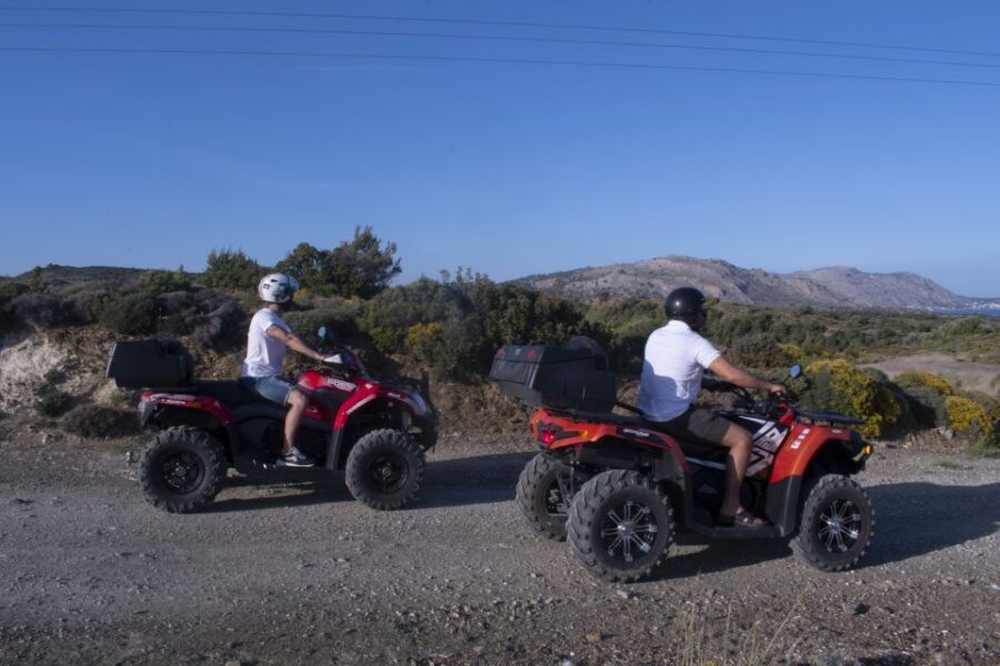 South Rhodes: ATV Quad Guided Tour 2 or 1 person on 1 Quad - Agios Georgios Beach stop: swim time, dust reality, and reset moments
