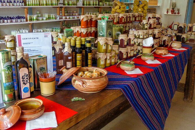 Spiridi Olive Oil Farm Tour - The shop value: bring home olive oil, honey, pottery, and local cosmetics