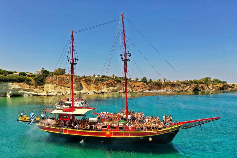 Sunset cruise at St. George Bay from Hersonissos port - One glass of wine, then dinner on deck