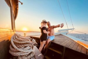 Sunset Cruise with Greek BBQ & Unlimited Aperol Spritz, Beer Wine - Kallithea Springs swim stop: where the evening turns into an actual beach break