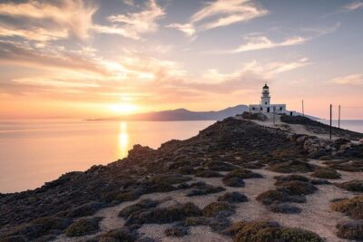 Sunset Lighthouse Armenistis - Getting the best view at Armenistis Lighthouse