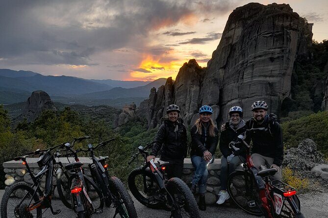 Sunset Meteora Tour on E-Bike - Stop 1: The Byzantine Church of the Assumption in a panoramic spot