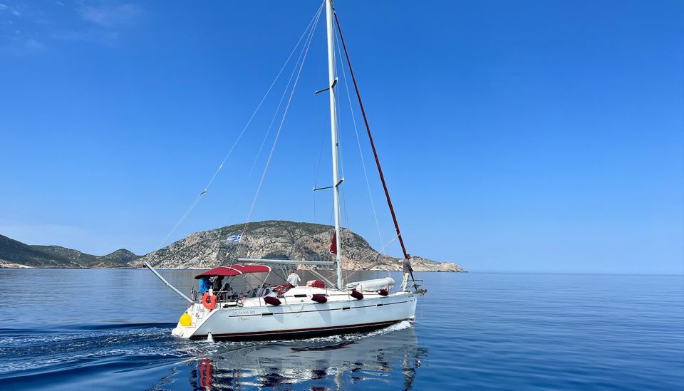 Sunset Sailing Cruise in Halkidiki - A quiet bay, swimming gear, and time in the water
