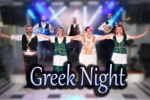 Traditional Greek Night live Music & Dinner Show in Santorini - The evening flow: doors open, buffet starts, and the show ramps up