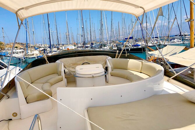 Vip Motor Yacht Charter-17 meter-10 Guest-Half day or Sunset trip - What this private Crete yacht trip is really like