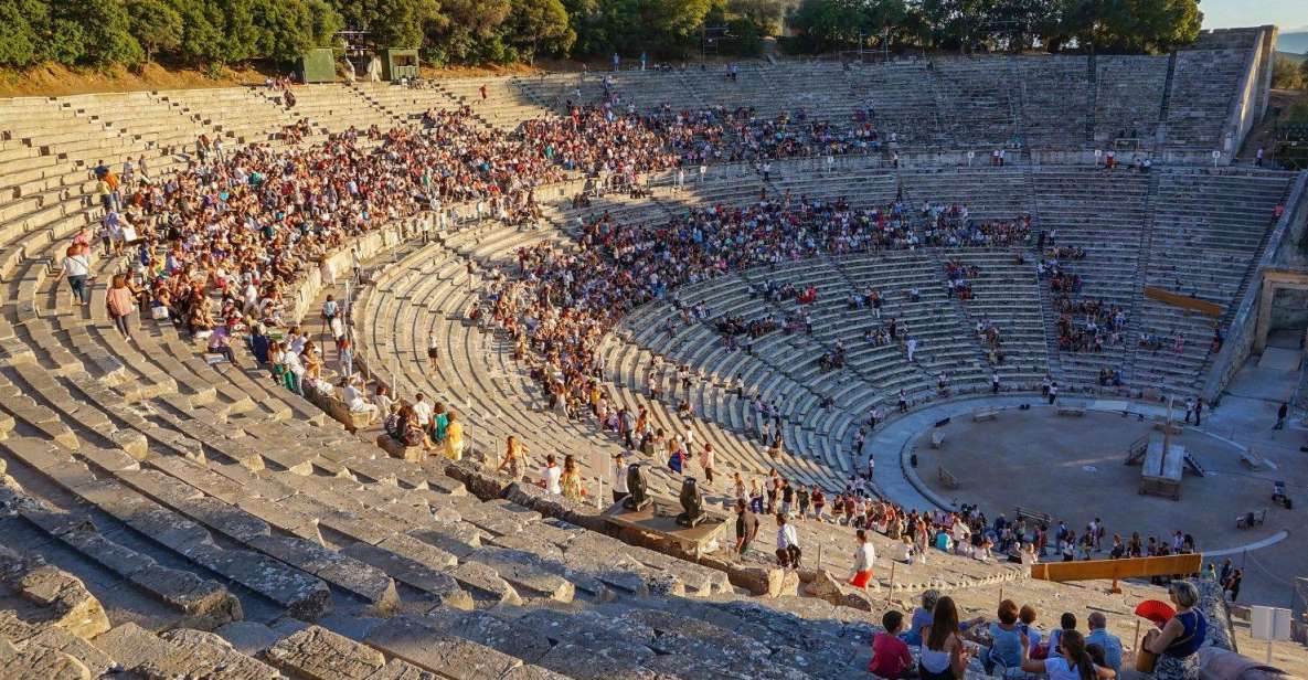 Watch a performance at ancient stage of Epidaurus - A meal or drink before the curtain rises