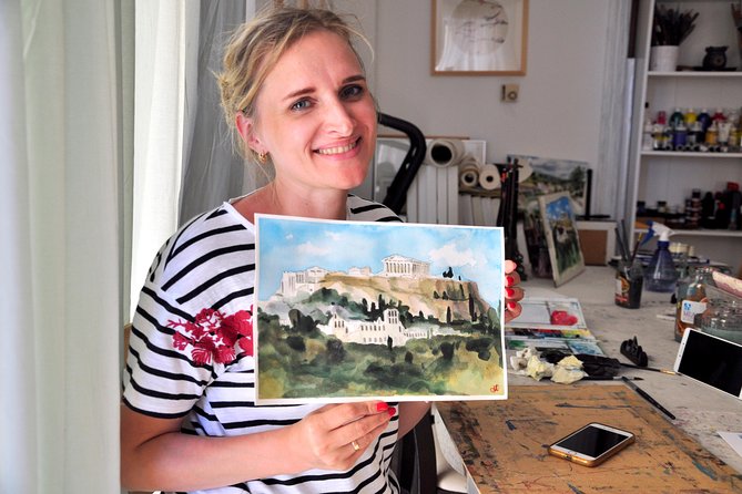 workshop for painting acropolis/landscape with local artist - Starting with the Acropolis in a small Athens studio