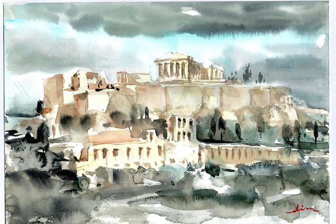 workshop for painting acropolis/landscape with local artist - Watercolor techniques that beginners can actually use
