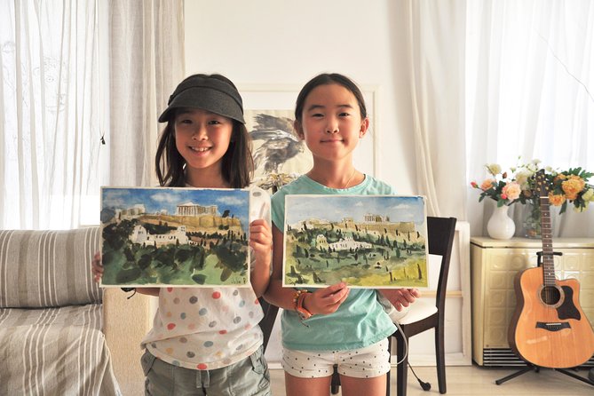 workshop for painting acropolis/landscape with local artist - The first lesson: sketching and composition
