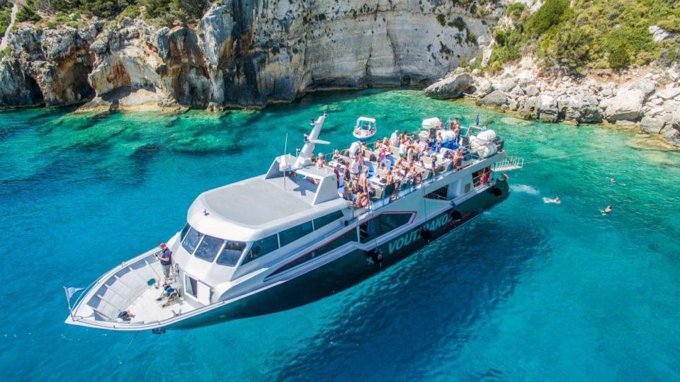 Zakynthos: Boat Cruise to Navagio with Swim Stops - From resort pickup to the Zakynthos coast