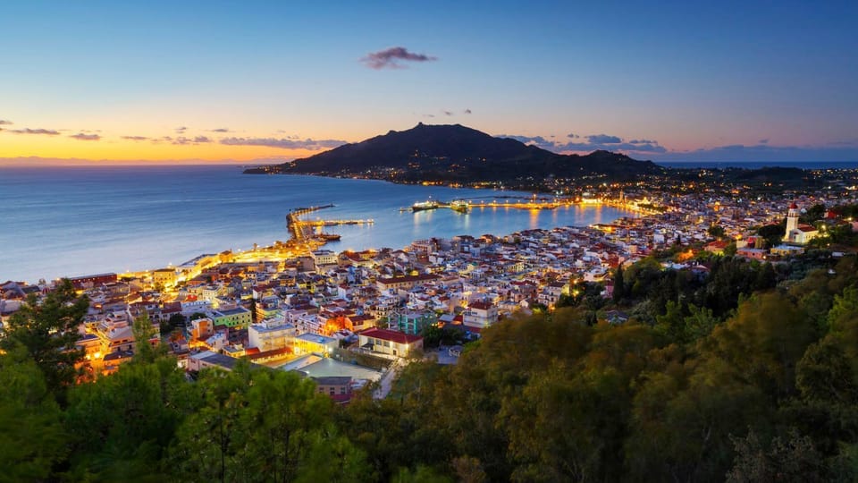 Zakynthos: Evening in Zante Town & Bohali View - Bohali Hills after dark
