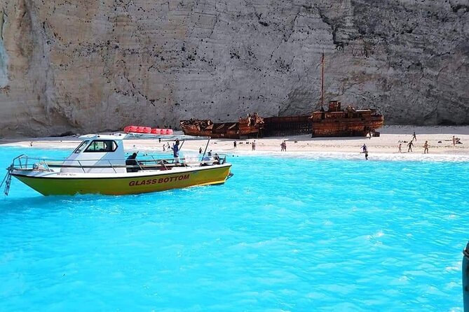 Zakynthos Half day tour Shipwreck beach Blue Caves by small boat - Entering the Blue Caves and swimming in clear water