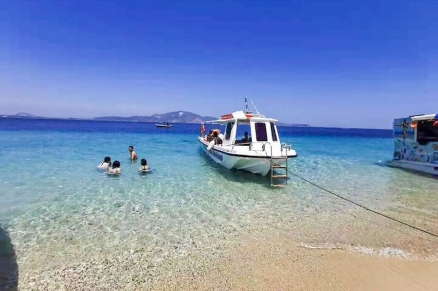 Zakynthos: Marathonisi, Cameo Island and Keri Caves Tour - Glass-bottom boat turtle-spotting on the Ionian Sea