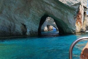 Zakynthos Navagio View - Boatrip, Caves & Xigia Beach exploration - Blue Caves by Boat: Where the water turns electric blue