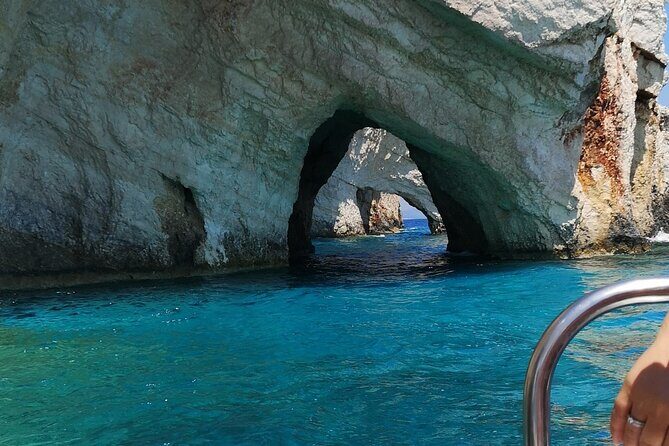 Zakynthos Navagio View - Boatrip, Caves & Xigia Beach exploration - Blue Caves by Boat: Where the water turns electric blue