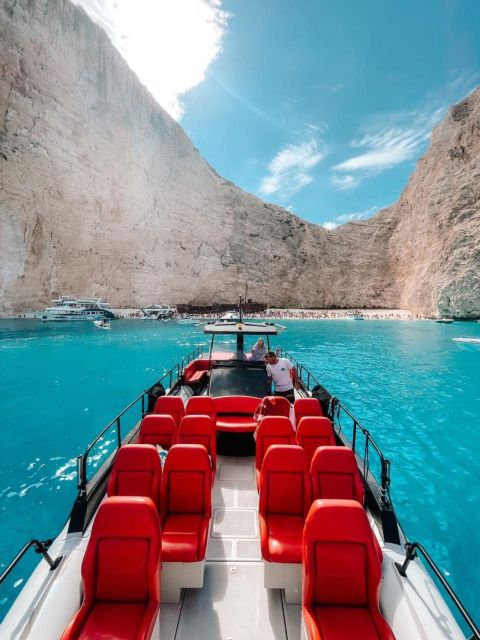 Zakynthos: Shipwreck Bay by fast boat - Small Group - Approaching Shipwreck Beach from the sea