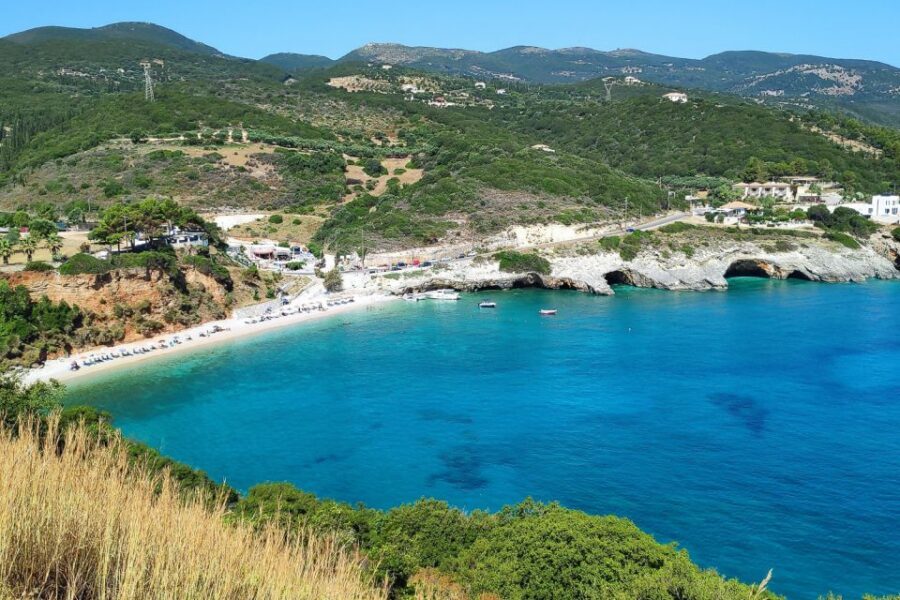 Zakynthos Small Group Tour Shipwreck & Blue Caves Land & Sea - More sea stops on the cruise: White Beach and Maravelia Cave