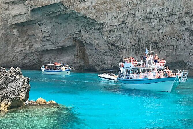 Zakynthos West Coast Tour and Navagio Bay - Sfogio Beach and White Beach: sea caves plus real turquoise water