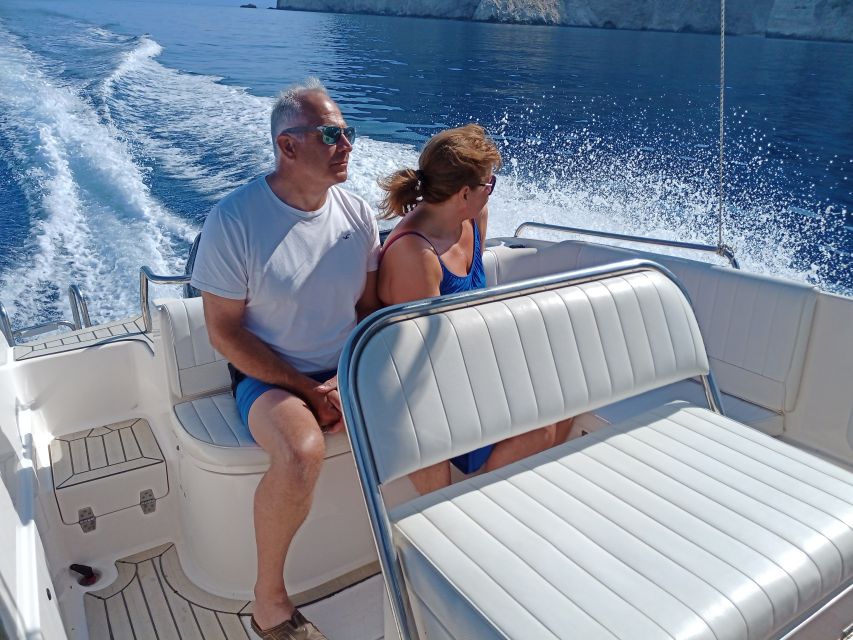 Zante: Shipwreck Beach & Blue Caves Private Speedboat Tour - What the boat provides during 4.5 hours